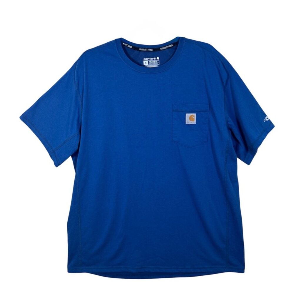 Carhartt Force Relaxed Fit Pocket T-Shirt Mens XL Royal Blue Workwear EUC